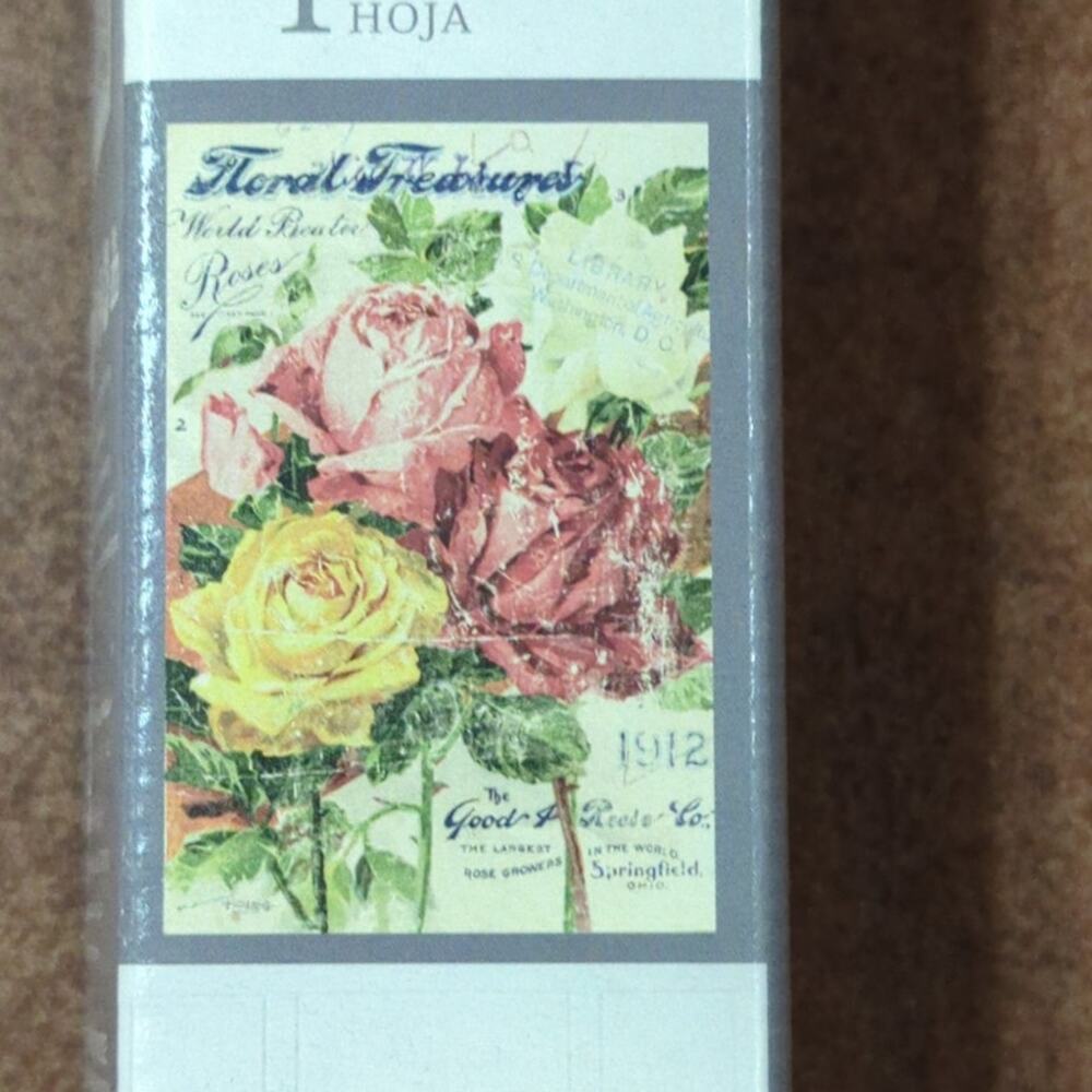 IOD Redesign with Prima Floral Treasure Transfer 24 X 36 French Country Shabby